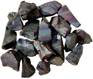 High-Grade Velvet Obsidian, but some not aligned correctly to display color (Lapidary Central)